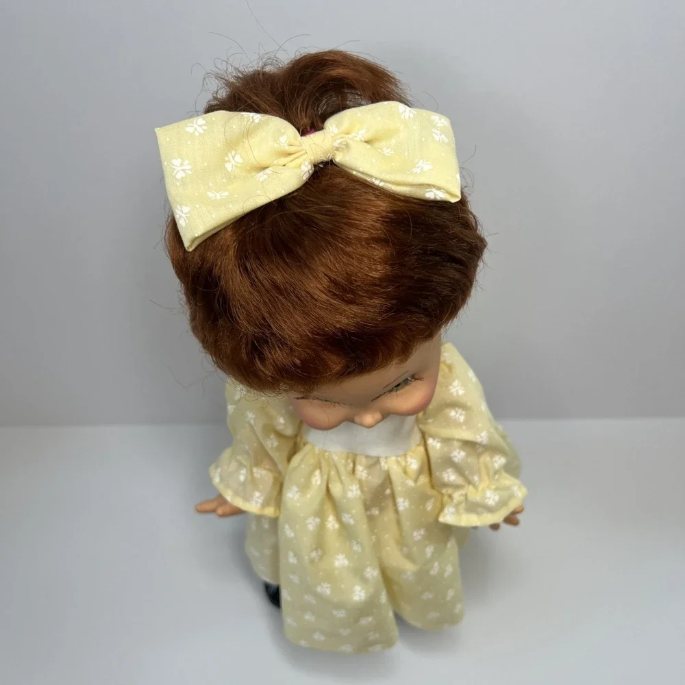 Vintage 1990 Galoob Baby Face So Shy Sherri #9 Doll Green Eyes Yellow Dress